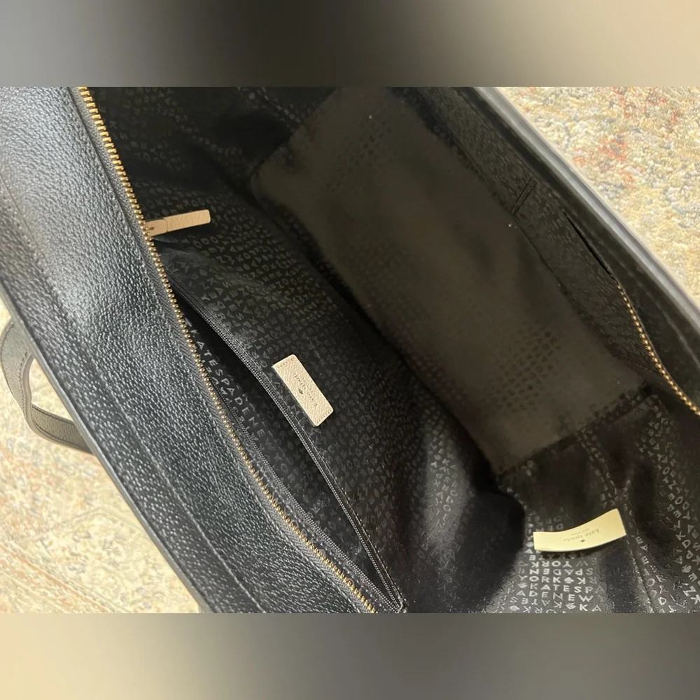 kate spade Tan and Black Two-Tone Leather Tote